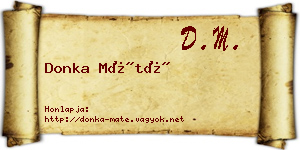 Donka Máté névjegykártya